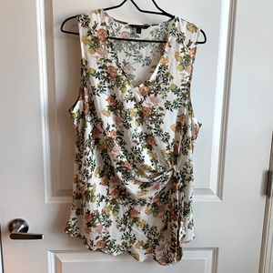 Banana Republic Floral V Neck Wrap Blouse - Size Large